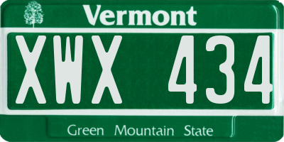 VT license plate XWX434