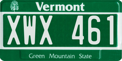 VT license plate XWX461