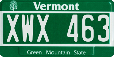 VT license plate XWX463