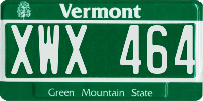VT license plate XWX464