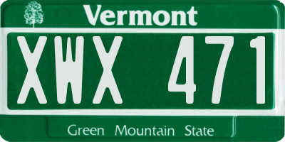 VT license plate XWX471