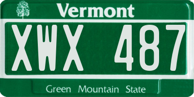 VT license plate XWX487