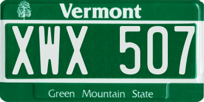 VT license plate XWX507
