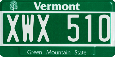VT license plate XWX510