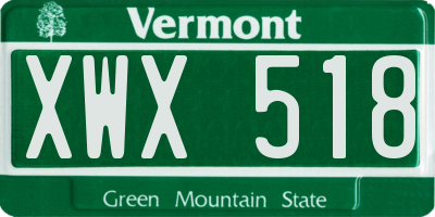 VT license plate XWX518