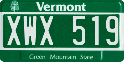 VT license plate XWX519