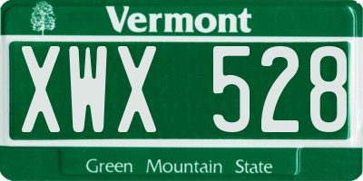 VT license plate XWX528