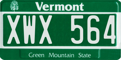 VT license plate XWX564