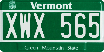 VT license plate XWX565