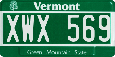 VT license plate XWX569