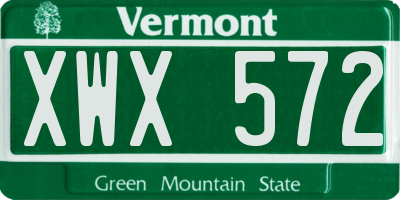 VT license plate XWX572