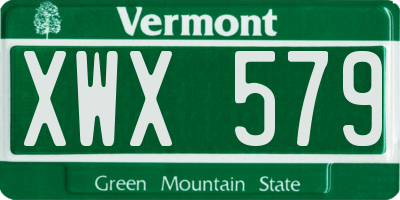 VT license plate XWX579