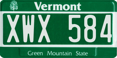 VT license plate XWX584