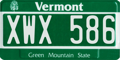 VT license plate XWX586