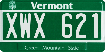 VT license plate XWX621