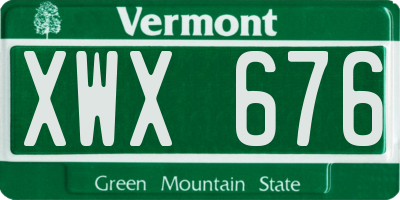 VT license plate XWX676