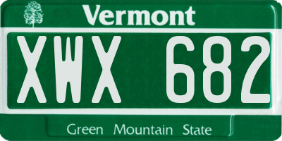 VT license plate XWX682