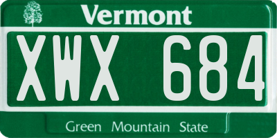 VT license plate XWX684