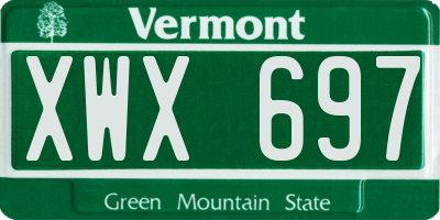 VT license plate XWX697