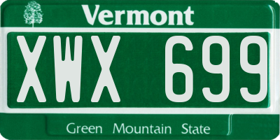 VT license plate XWX699