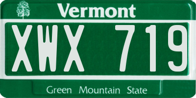 VT license plate XWX719