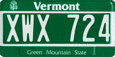 VT license plate XWX724