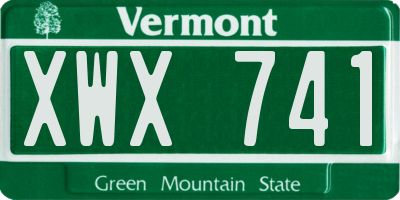 VT license plate XWX741