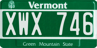 VT license plate XWX746