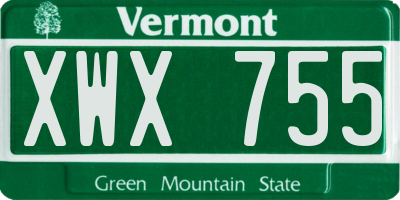VT license plate XWX755