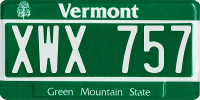 VT license plate XWX757