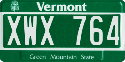 VT license plate XWX764