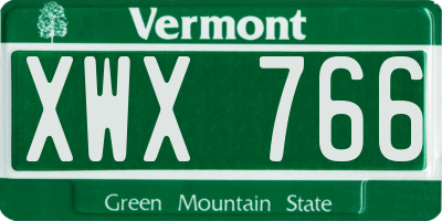VT license plate XWX766