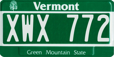 VT license plate XWX772