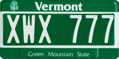 VT license plate XWX777