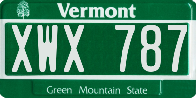 VT license plate XWX787