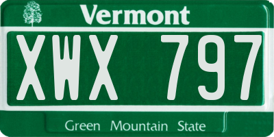 VT license plate XWX797