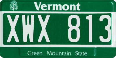 VT license plate XWX813