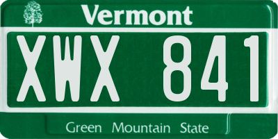 VT license plate XWX841