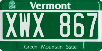 VT license plate XWX867