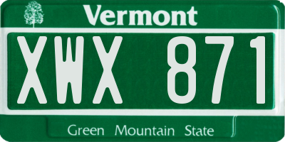 VT license plate XWX871