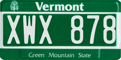 VT license plate XWX878