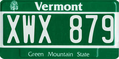VT license plate XWX879