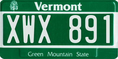 VT license plate XWX891