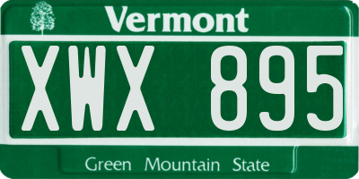 VT license plate XWX895