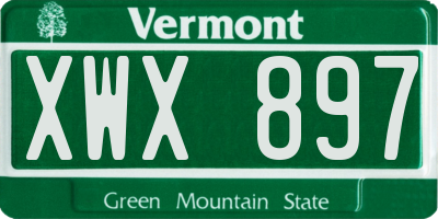 VT license plate XWX897
