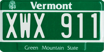 VT license plate XWX911