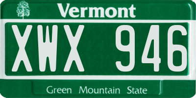 VT license plate XWX946