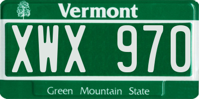 VT license plate XWX970
