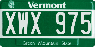 VT license plate XWX975