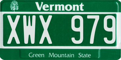 VT license plate XWX979